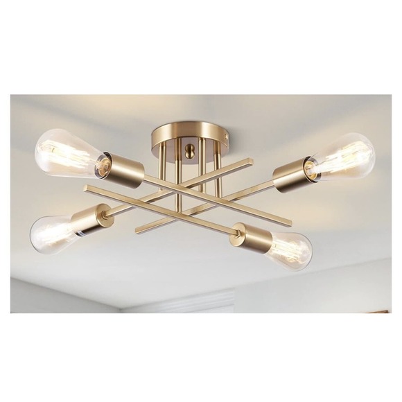Sputnik Chandelier Flush Mount Lighting Fixture Go Modern 4 Lights Britnik - Picture 1 of 3